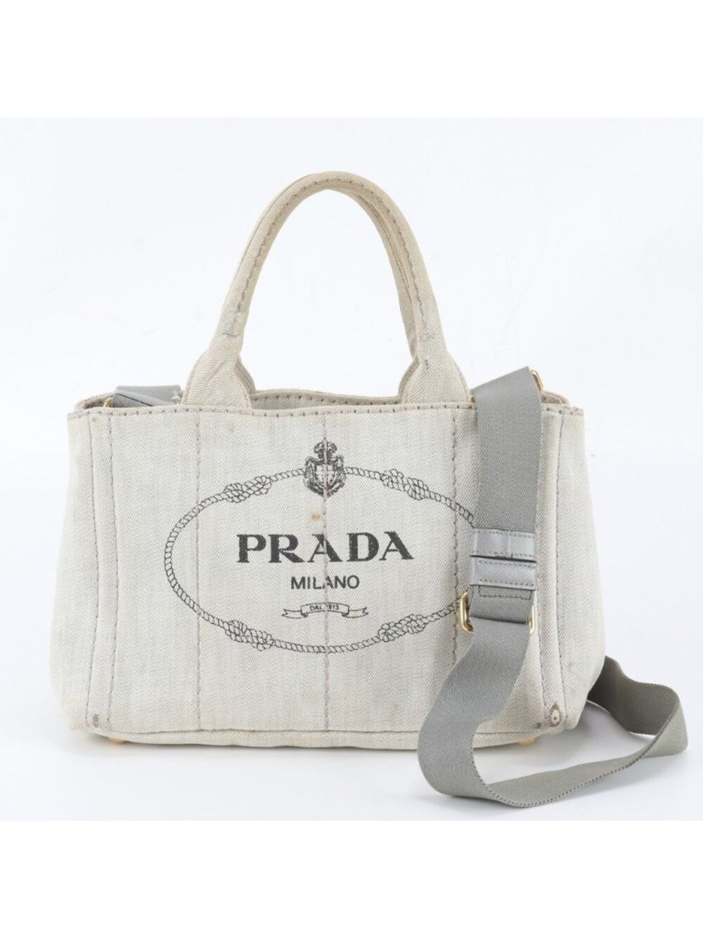 Prada Canapa Triangle Logo 2-Way Shoulder Bag Crossbody Hand